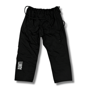 Black Adamantium Jiu Jitsu ripstop pants with drawstring and reinforced stitching.